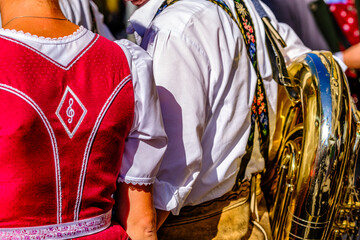 typical music instrument of a bavarian brass band