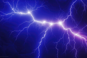 Flash of lightning on dark background. Thunderstorm. Generative AI
