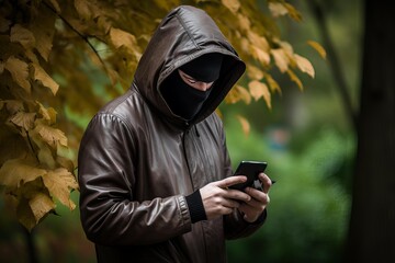 Criminal Actions: Mobile Phone Theft and Fraud - obrazy, fototapety, plakaty