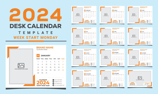2024 Desk Calendar Template