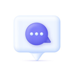 3D Comment icon on Speech Bubble. Chat, conversation, talk, chatting, comment, communication icon.