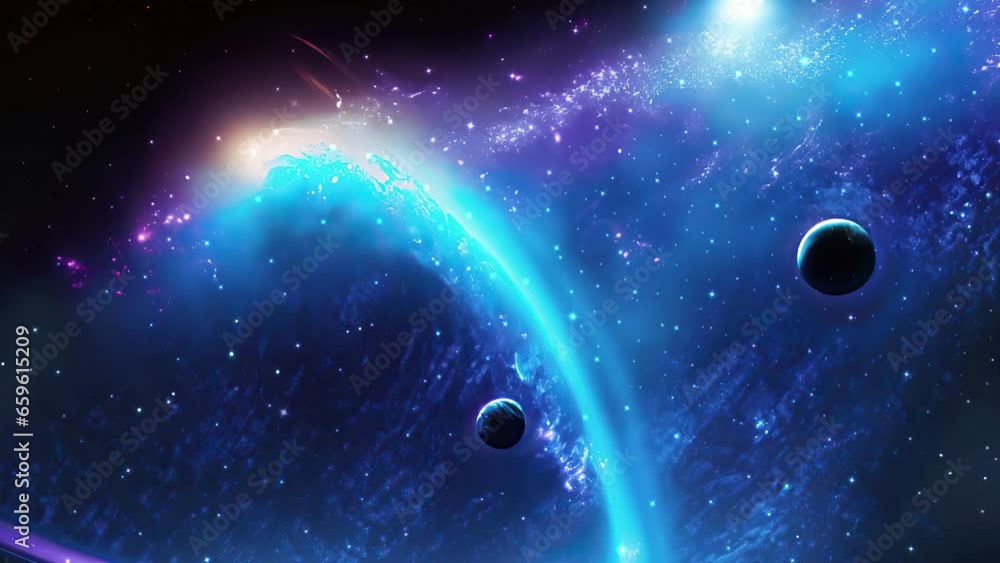 Canvas Prints galaxy and nebula. blue abstract space background. endless universe with stars and galaxies in outer