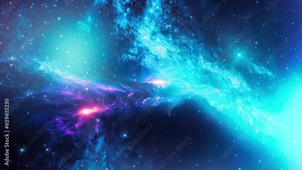 Sticker galaxy and nebula. blue abstract space background. endless universe with stars and galaxies in outer