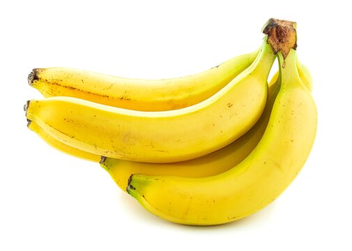 Yellow bananas on a white background
