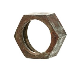 Insulated iron nut on white background