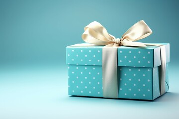 A blue gift box, perfect for Father's Day, Mother's Day, Christmas, or birthdays