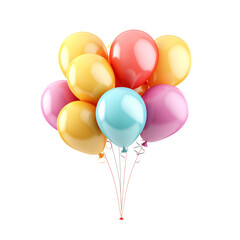 Balloons isolated on white background, no background, png