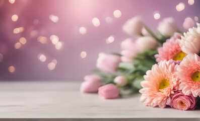 Beautiful flowers bouquet and bokeh background