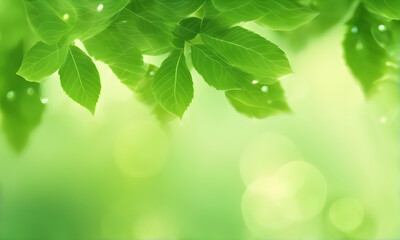 Obraz premium Abstract green foliage bokeh backdrop