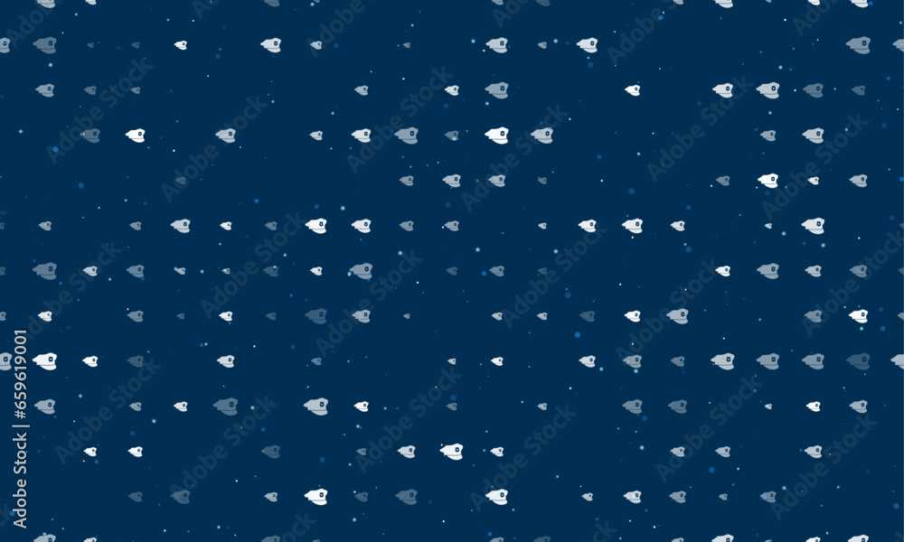 Aufkleber seamless background pattern of evenly spaced white police cap symbols of different sizes and opacity