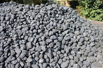 Large pile of coal rocks 