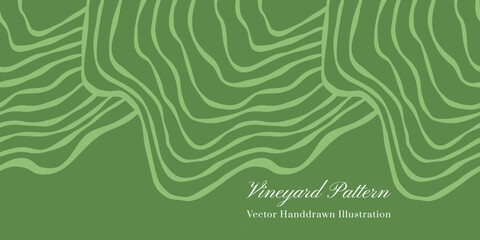 Vineyard seamless vector handdrawn pattern.
