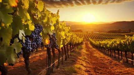 Poster Vineyards at sunset  © Fred