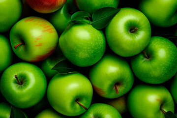 green apples close up background