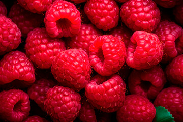 raspberries close up background