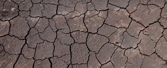 Wall texture soil dry crack pattern of drought lack of water of nature brown old broken background.