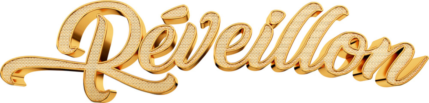 logotipo 3d renderizacao ano novo dourado