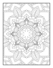 Mandala. Mandala Coloring Book For Adult. Mandala Coloring Pages. Mandala Coloring Book. Seamless vector pattern. Black and white linear drawing. coloring page for children and adults. Coloring Pages