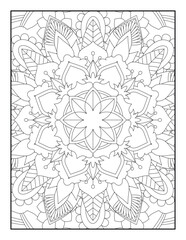 Mandala. Mandala Coloring Book For Adult. Mandala Coloring Pages. Mandala Coloring Book. Seamless vector pattern. Black and white linear drawing. coloring page for children and adults. Coloring Pages