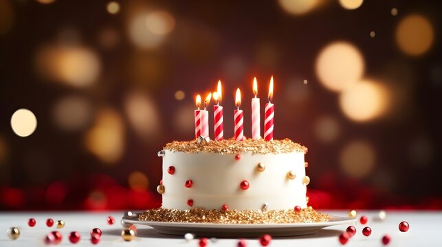 Christmas cake on a table decorated for a party celebration - Powered by Adobe