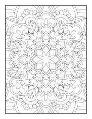 Mandala. Mandala Coloring Book For Adult. Mandala Coloring Pages. Mandala Coloring Book. Seamless vector pattern. Black and white linear drawing. coloring page for children and adults. Coloring Pages