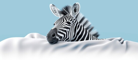 a zebra curled up in bed