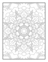 Mandala. Mandala Coloring Book For Adult. Mandala Coloring Pages. Mandala Coloring Book. Seamless vector pattern. Black and white linear drawing. coloring page for children and adults. Coloring Pages