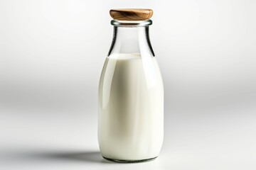 Isolated on white a pristine milk bottle, symbolizing freshness and purity
