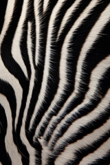 Unique graphic texture of the skin of a wild zebra, a repeated pattern