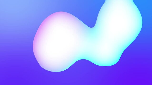 Liquid blob bg. Abstract 3d background. Smooth animation of bubbles. Liquid overflows and collects, on a blue gradient background. Bright spots. 4k video