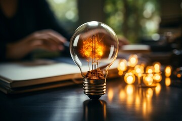 The concept of a creative business strategy is shown with a light bulb