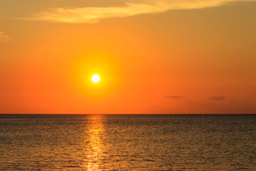 View of the Indian ocean at sunset in Zanzibar, Tanzania