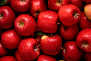 Fototapeta na wymiar red apples close up background