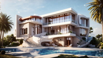 Fototapeta premium Luxusvilla, gen ai