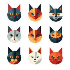illustration cats icon set