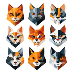 Fototapeta premium illustration cats icon set