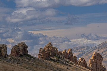 Landscape of the rock formations at Devil's Backbone, Loveland, Colorado, USA