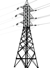 illustration with isolated single black pylon