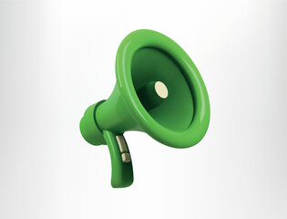 megaphone isolated vector 3d illustration. green megaphone 3D icon