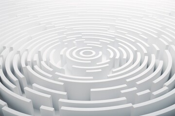 3d white maze puzzle concept of problem solving, innovative strategy