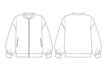 bomber with puff sleeves