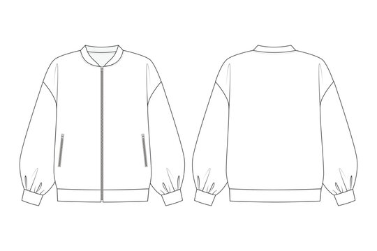 bomber with puff sleeves