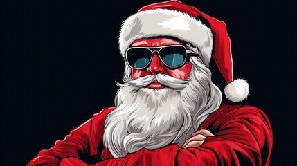 Santa claus. santa claus on a red background. christmas card.