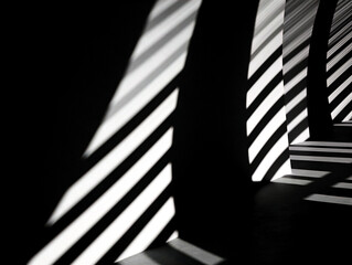 A dynamic abstract composition with interplay of light and shadow in a modern artistic style.