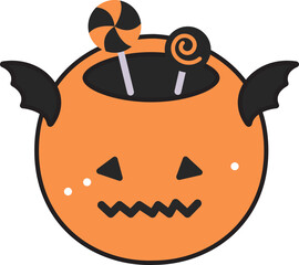 Halloween Pumpkin Ghost Icon
