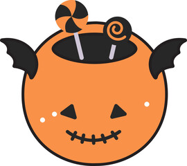 Halloween Pumpkin Ghost Icon

