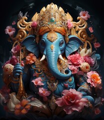 Fototapeta premium illustration of Lord Ganpati background for Ganesh Chaturthi.