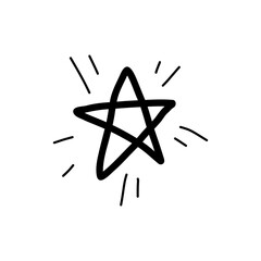 Black star sign doodle