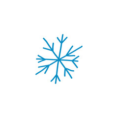 Blue snowflake sign doodle