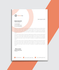 Modern Letterhead design minimalist style white concept background. 